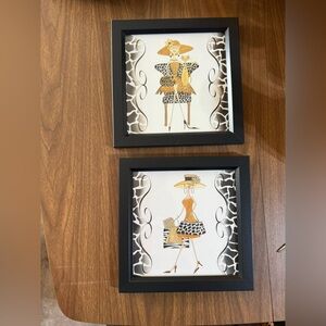 Celebrating Home Set Of 2 Swanky Shopper & Best Friends Framed Prints 9” X 9”